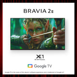 BRAVIA 2 II | 50 Inch | 4K Processor X1™ | 4K Ultra HD | High Dynamic Range (HDR) | Smart TV (Google TV) - Shipping from End July 0