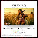 BRAVIA 5 | 98 Inch | XR Processor | Mini LED | 4K Ultra HD | High Dynamic Range (HDR) | Smart TV (Google TV) 0