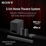 BRAVIA Theatre System 6 | 5.1ch Home Theatre System | 1000 W total power output | Dolby Atmos®/DTS:X® 0