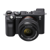 Sony Alpha 7C with FE 28-60mm F4-5.6 Kit Lens | Full-frame Mirrorless Interchangeable Lens Camera | Top View Image | Black Color 7