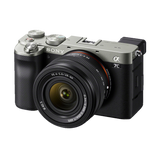 Sony Alpha 7C with FE 28-60mm F4-5.6 Kit Lens | Full-frame Mirrorless Interchangeable Lens Camera| Side Angle View Image | Silver Color 1