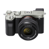 Sony Alpha 7C with FE 28-60mm F4-5.6 Kit Lens | Full-frame Mirrorless Interchangeable Lens Camera| Top Angle View Image | Silver Color 2