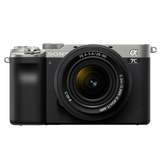 Sony Alpha 7C with FE 28-60mm F4-5.6 Kit Lens | Full-frame Mirrorless Interchangeable Lens Camera | Front Image | Silver Color 0