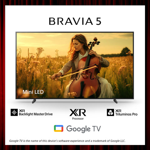 BRAVIA 5 | 98 Inch | XR Processor | Mini LED | 4K Ultra HD | High Dynamic Range (HDR) | Smart TV (Google TV)